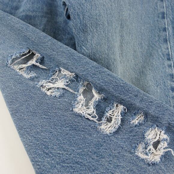 Levis 501 Made and Crafted Selvedge Button Fly Crop Distressed Jeans Sz 25 - Picture 8 of 9